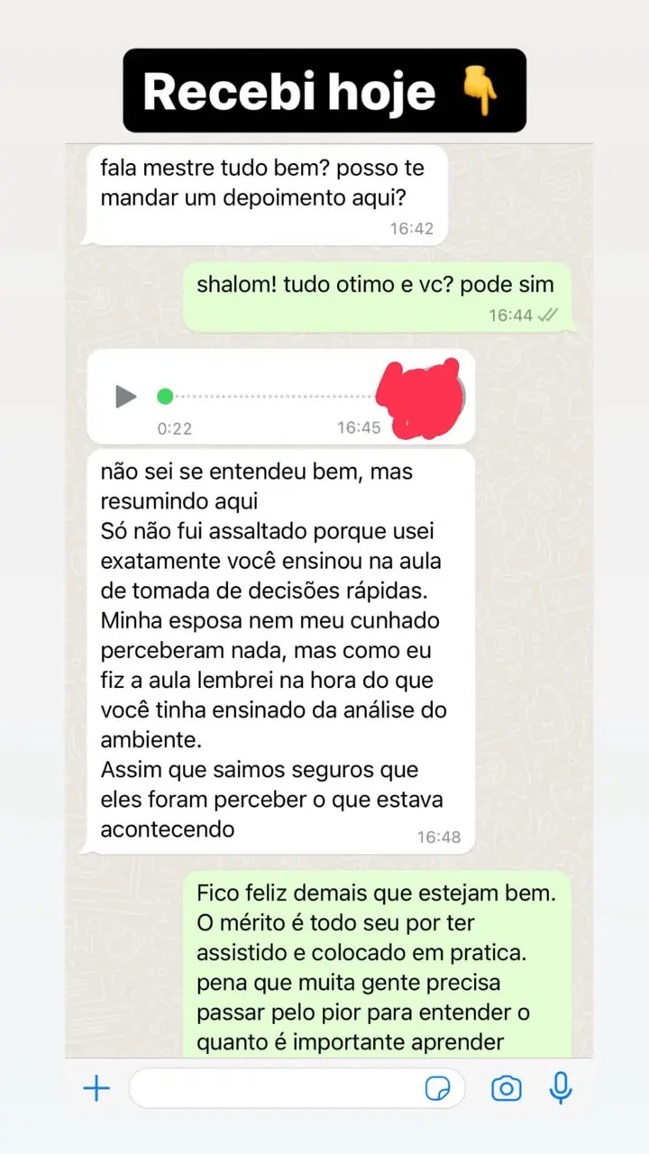 Depoimento de aluno