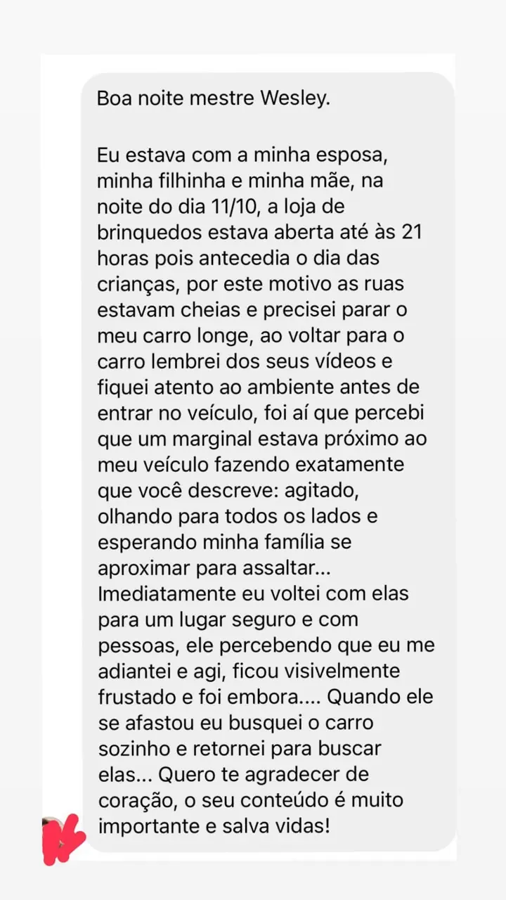 Depoimento de aluno