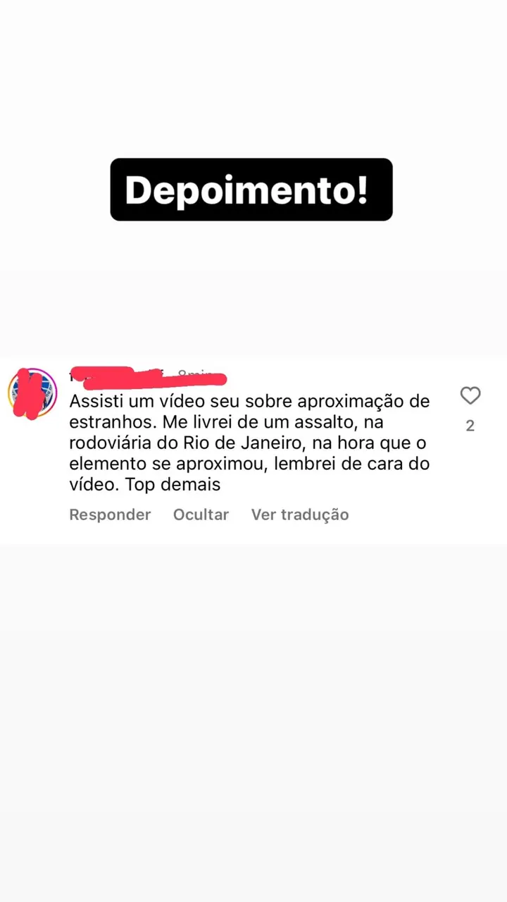 Depoimento de aluno