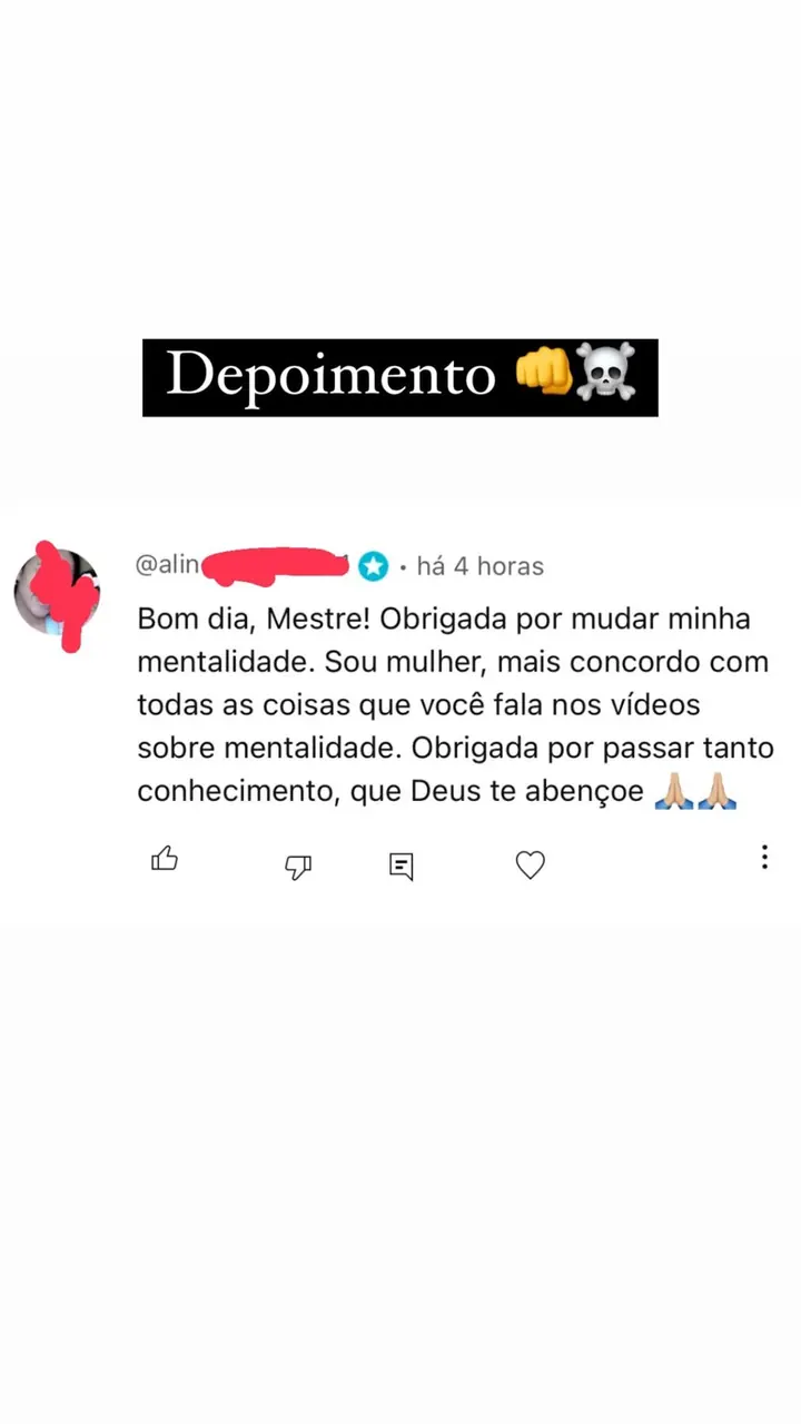 Depoimento de aluno
