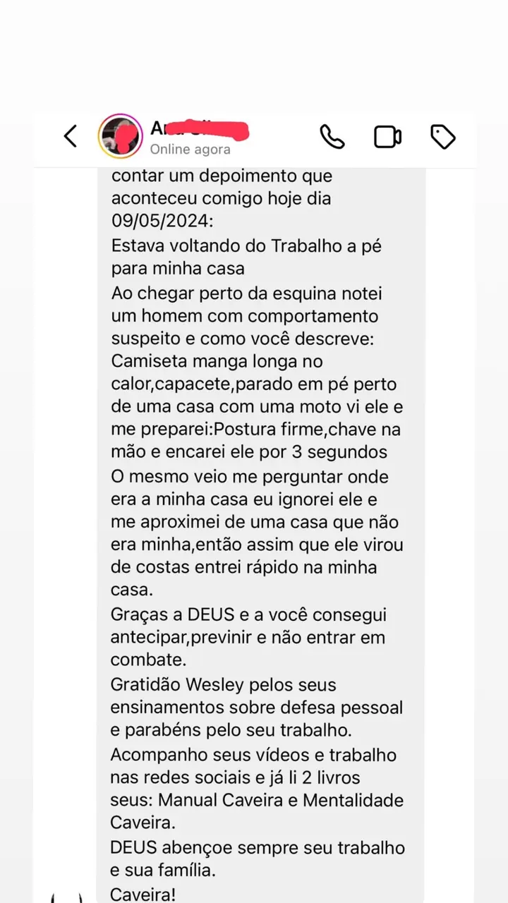 Depoimento de aluno