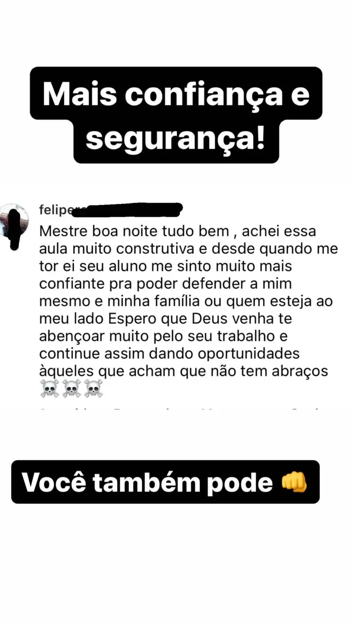 Aluno relata mais confiança e segurança para proteger a família